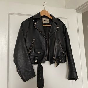 Acne vintage cropped leather bomber